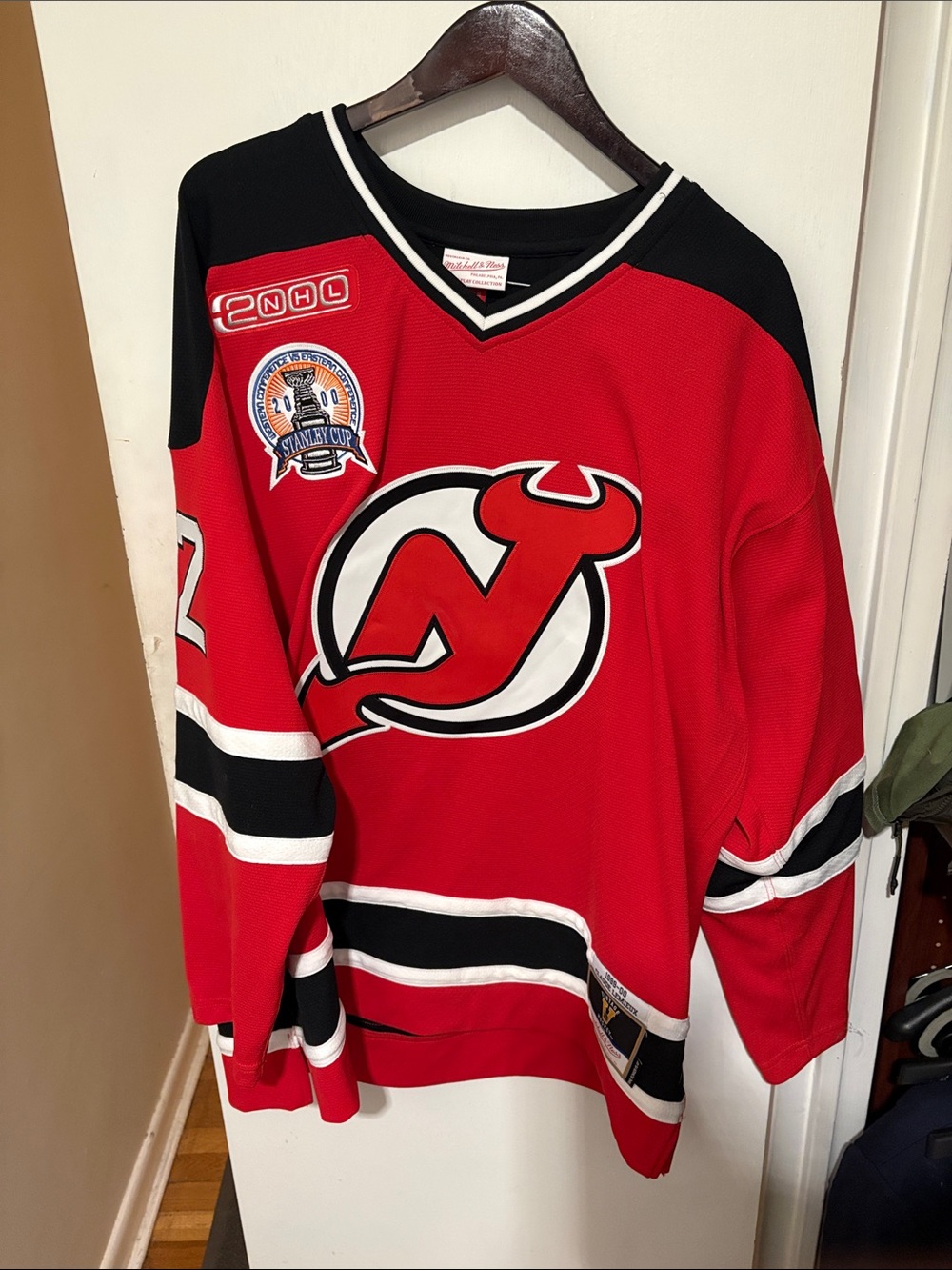 Mitchell & Ness New Jersey Devils Red Black White Hockey Jersey